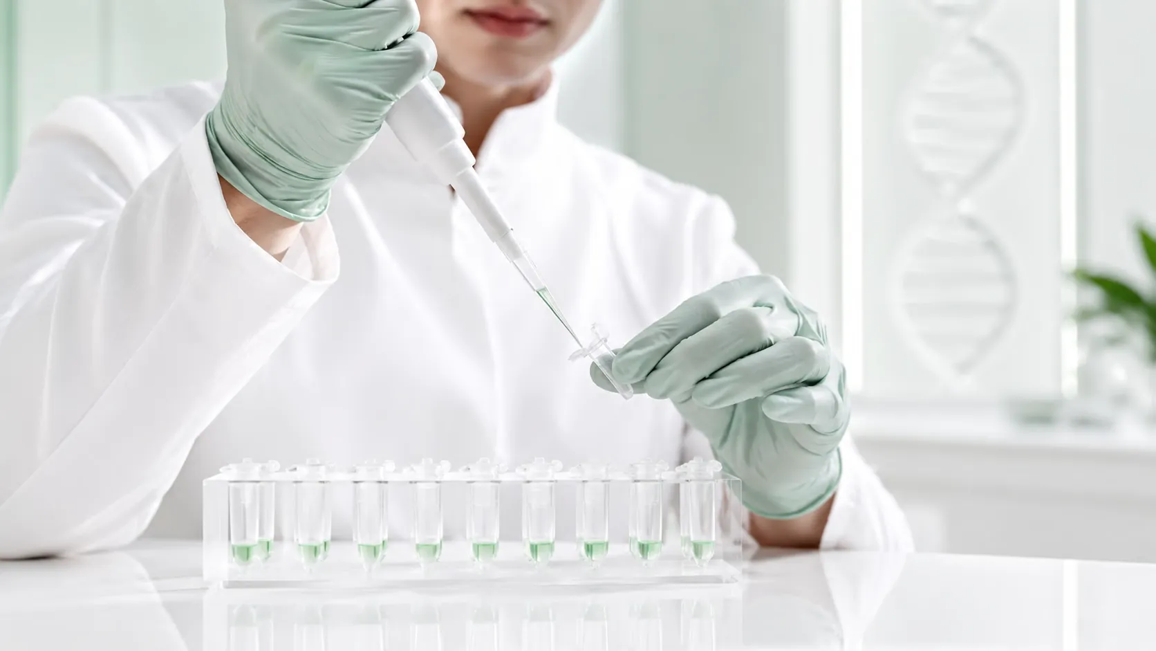 Specialist working with samples in the Ageless laboratory
